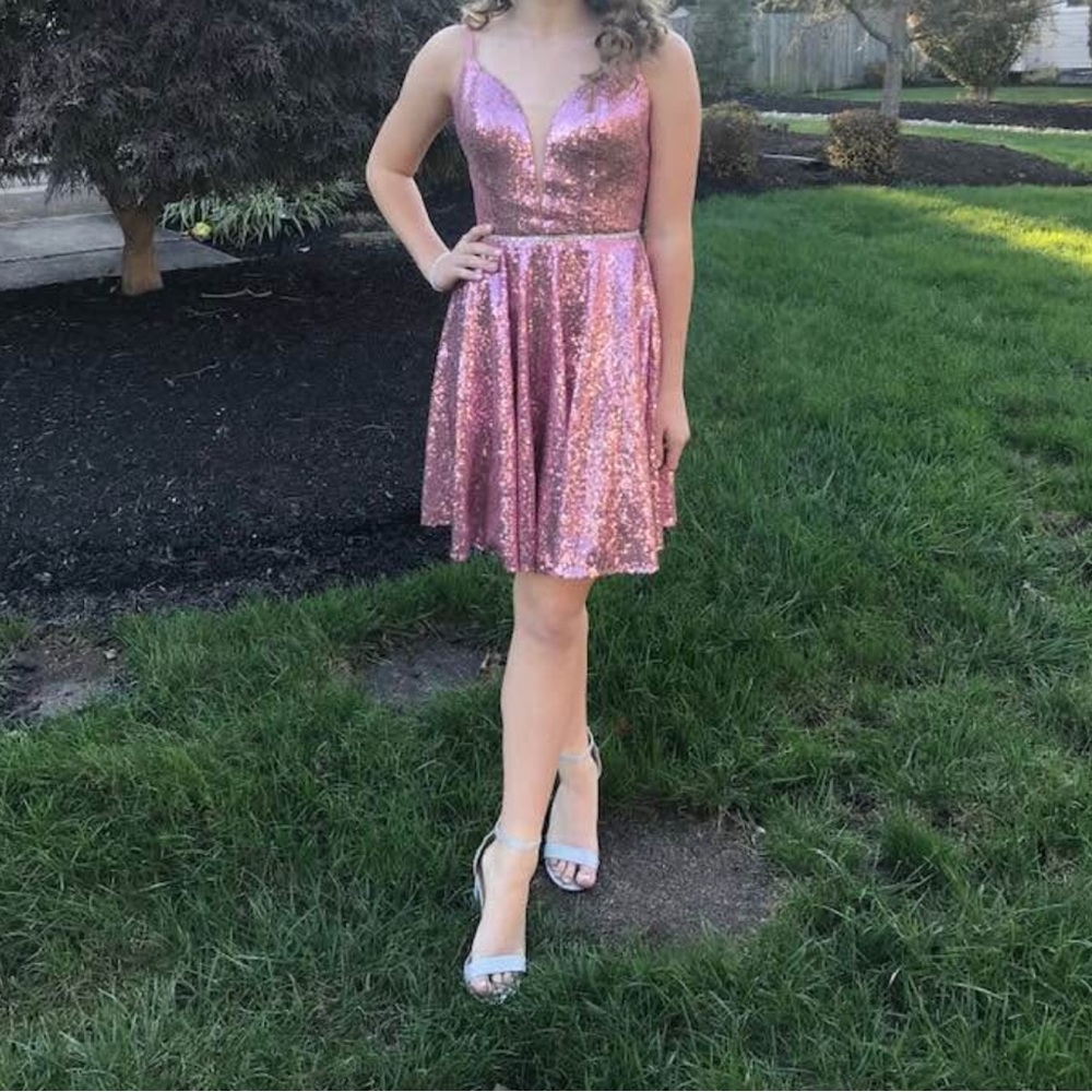 Pink Sequin Formal Dress or Homecoming Dress